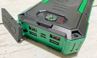 Внешний аккумулятор Power Bank 30000 mAh с солнечной панелью и беспроводной зарядкой 28 фото