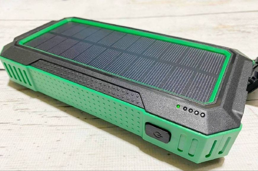 Внешний аккумулятор Power Bank 30000 mAh с солнечной панелью и беспроводной зарядкой 28 фото