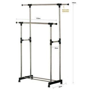 Вішалка-стійка для одягу телескопічна Double Pole Mini 16 фото