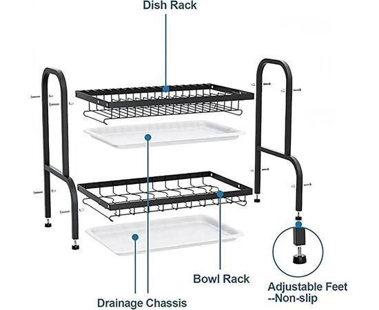 Органайзер для сушіння та зберігання посуду MULTIFUNCTIONAL BOWL RACK 66 фото