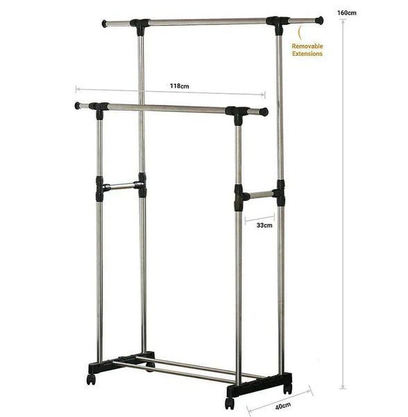 Вешалка стойка для одежды телескопическая Double Pole Mini 16 фото