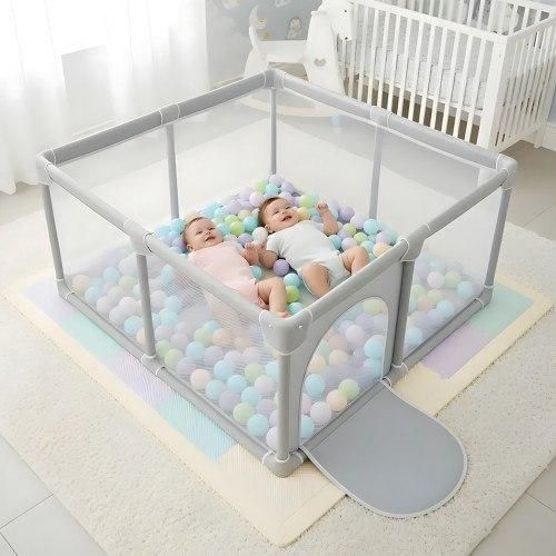 Детский игровой манеж 130&times;130&times;65 см MA710 &bull; Складной безопасный манеж для малышей, игр дома и ограниченного детского пространства 69 фото